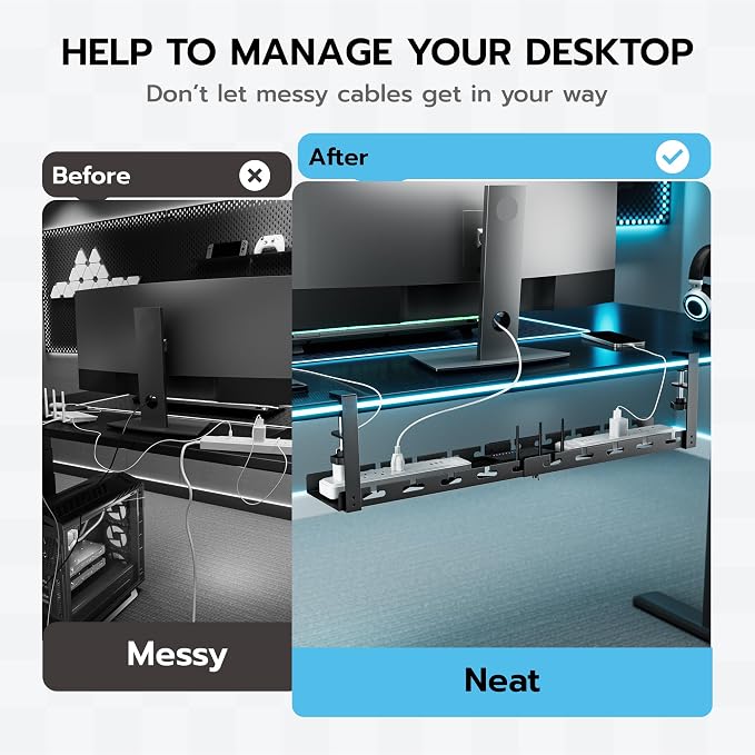 ARES WING 17"-28.7" Extendable Under Desk Cable Management Tray - Image 2