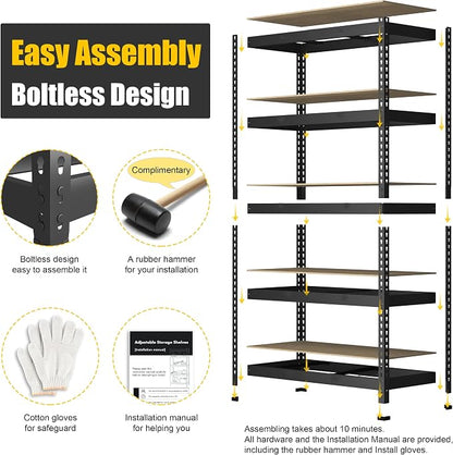 PrimeZone 47" W x 23.6" D x 71" H Large Heavy Duty Storage Shelves - Image 5