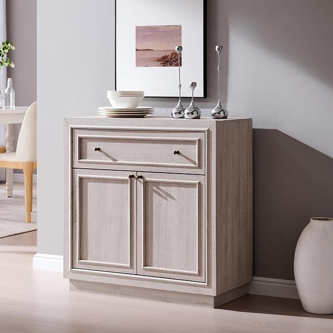 ACCOHOHO Modern Farmhouse Buffet Cabinet, 31.5" Sideboard Credenza, Modular by ACCOHOHO