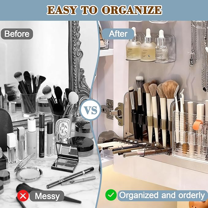 Wall-Mounted Makeup Organizers, 16-Slot Eyeliner Lip Liner Organizer Holder - Image 5