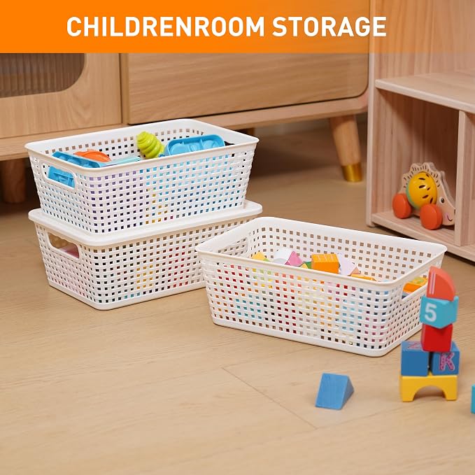 Plastic Storage Baskets With Lid, Storage Bins - Image 9