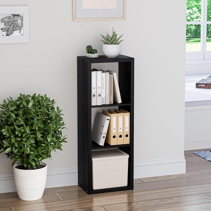 Cube Storage Organizer Bookcase, 3 Tier Decorative 11 inch Open Back Cubical - Image 2