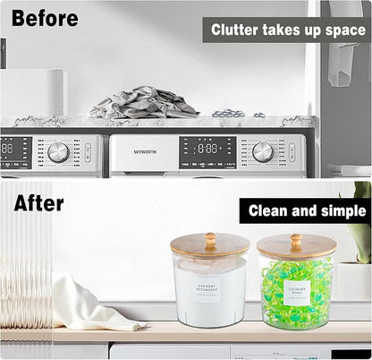 Laundry Room Organization Container, Dryer Sheet Holder Jars - Image 3