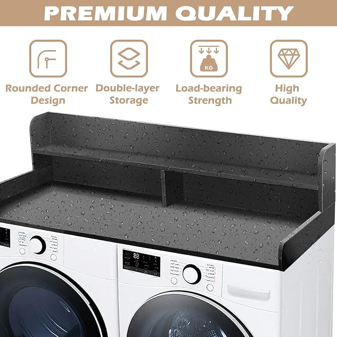 Royxen Laundry Countertop with 2-Tier Shelf Universal Fit, Washer and Dryer - Image 5