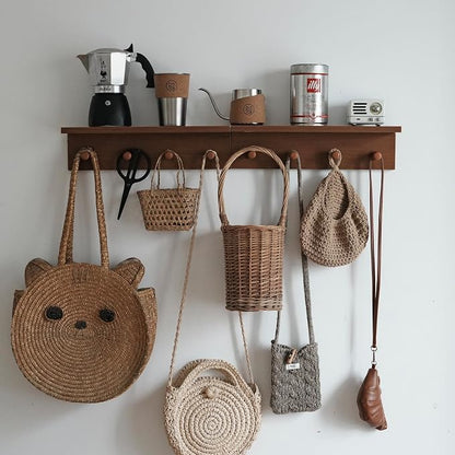 Entrance Coat Rack ，Coat Hooks, Wall-Mounted Wooden Hook Rack, Wall-Mounted - Image 2