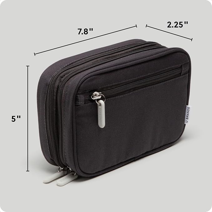U Brands Canvas Tech Organizer Pouch 9 Compartments, 7.8 x 5 Inch Cable - Image 2