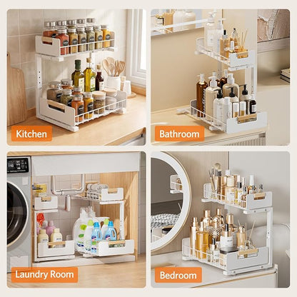 Delamu Under Sink Organizer 2 Pack, Pull Out Cabinet Organizer - Image 9