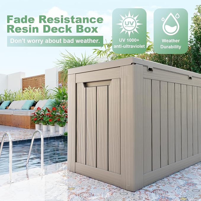 DRATO 80 Gallon Large Deck Box, Outdoor Storage Box - Image 3