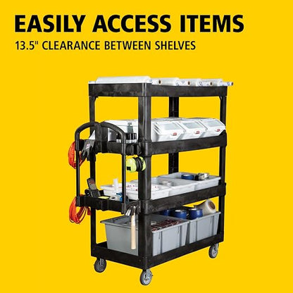 New Rubbermaid Commercial Products 4-Shelf Utility/Service Quad Cart, Heavy - Image 3