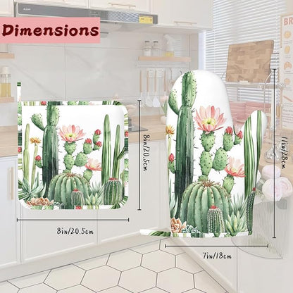 Cactus Succulent Greenery Flower Heat-Resistant Silicone Oven Mitts and Pot - Image 2