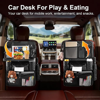 Car Seat Organizer with Foldable Table Tray - Image 2
