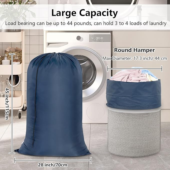 OTraki 28x45 Inch Laundry Bag 2PCS Heavy Duty Laundry Dirty Clothe Travel Wash - Image 3