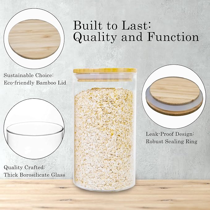 Glass Storage Jars Set Elegant Containers - Image 3