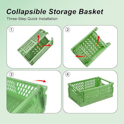 6 Pack Mini Foldable Small Plastic Baskets - Image 4