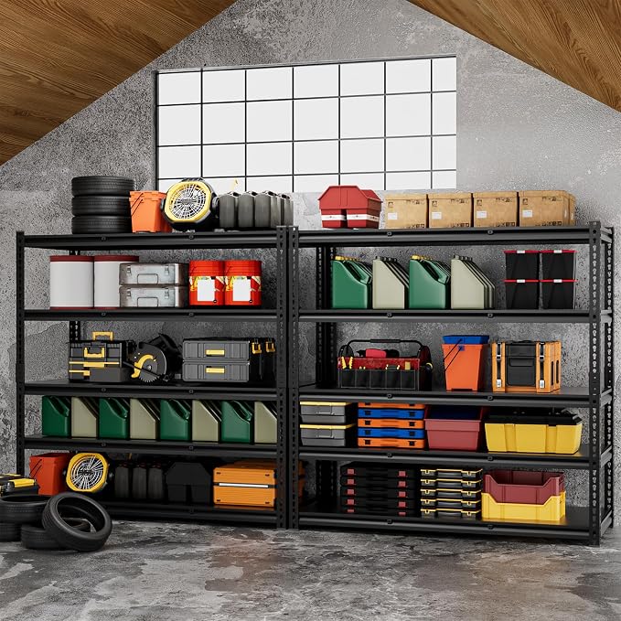 5 Tier 60”D X 24”W X 78”H Garage Shelves Heavy Duty 3000LBS Adjustable Metal - Image 6