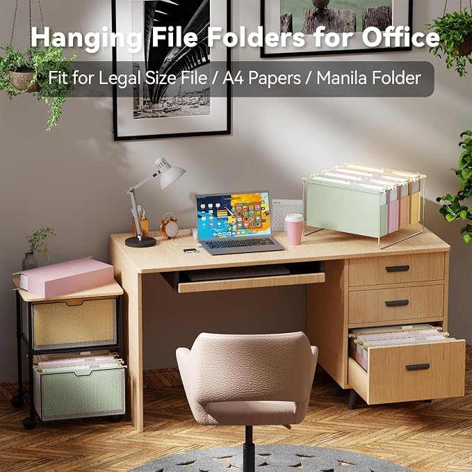 Ansook Extra Capacity Hanging File Folders Legal Size, 12 Pack Pastel Colors - Image 7