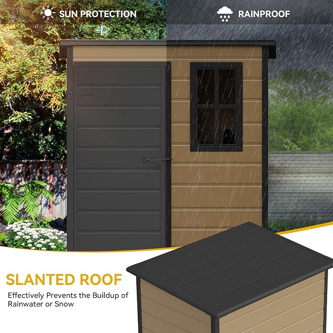 DWVO 5x3ft Resin Outdoor Storage Shed - Image 5
