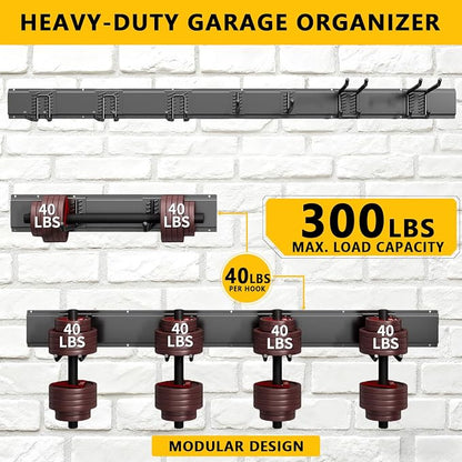 Garage Tool Organizer Wall Mount, 48inch Heavy-Duty Garage Storage System and - Image 2