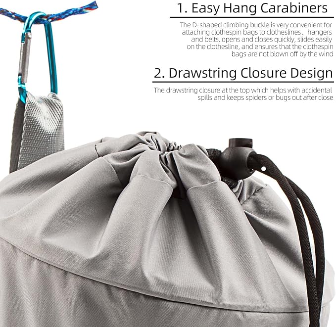 Mesh Clothespin Bag Holder Outside, Ventilation and Moisture Resistance - Image 3