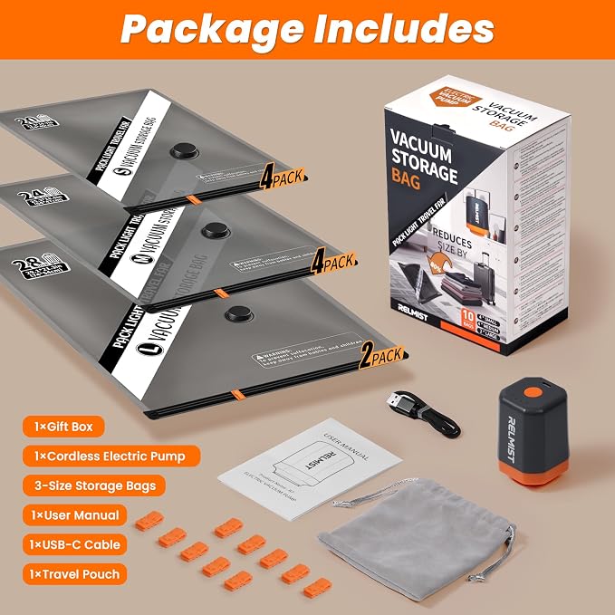 10 Pack Travel Vacuum Storage Bags - Image 8