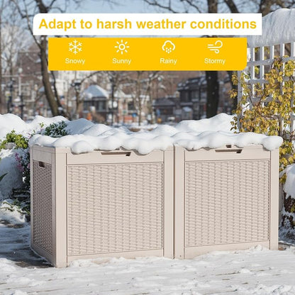 31 Gallon Outdoor Storage Box, Waterproof Resin Deck Box - Image 4