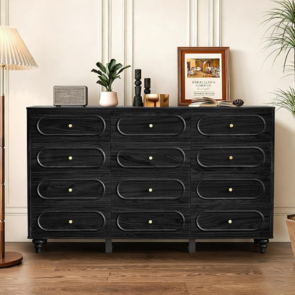 12 Drawer Fluted Dresser for Bedroom, Mid Century Modern Chest of Drawers - Image 6