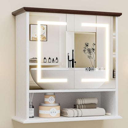 Bathroom Medicine Cabinet with Mirror, Lighted Wall Storage Cabinet, Living Room by Unknown