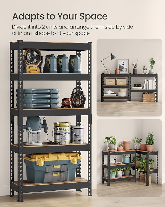 SONGMICS 5-Tier Storage Shelves, Load 2310 lb, Garage Storage, Boltless Assembly - Image 7