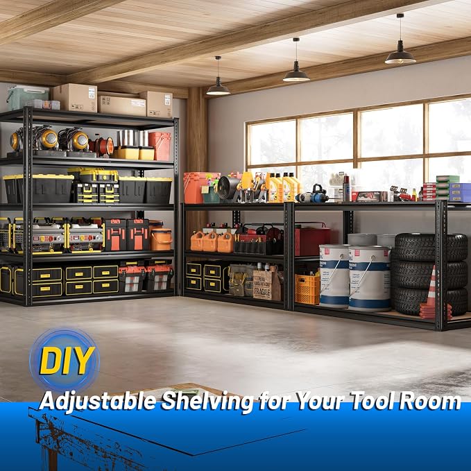 ROOMFAVE 40" W Storage Shelves 5 Tier Garage Shelving Heavy Duty, 2350LBS - Image 6