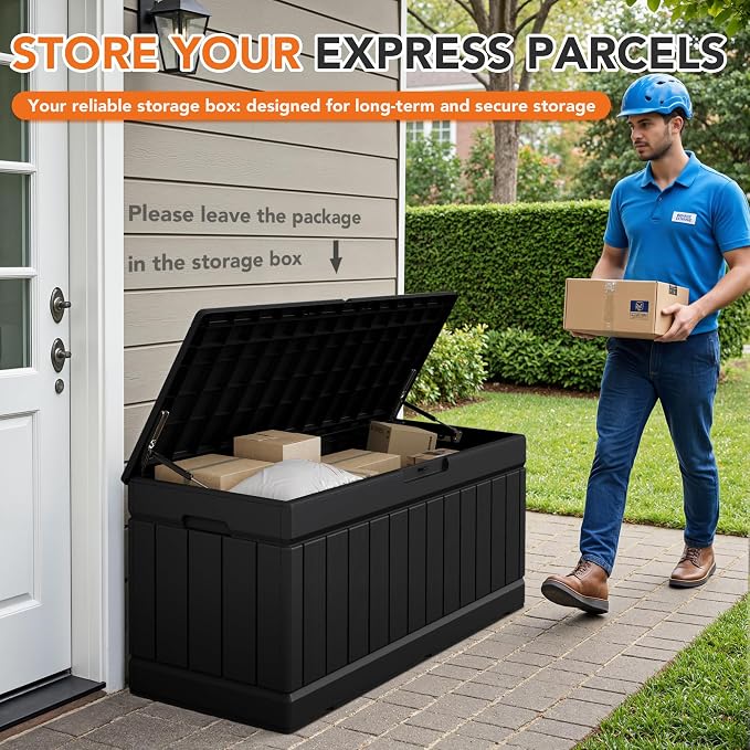 78 Gallon Deck Box Outdoor Indoor Waterproof Storage Box - Image 4