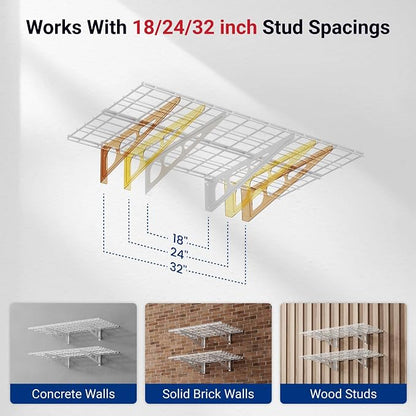 FLEXIMOUNTS 4-Pack 2x4ft 24-inch-by-48-inch Wall Shelf Garage Storage Rack Wall - Image 3