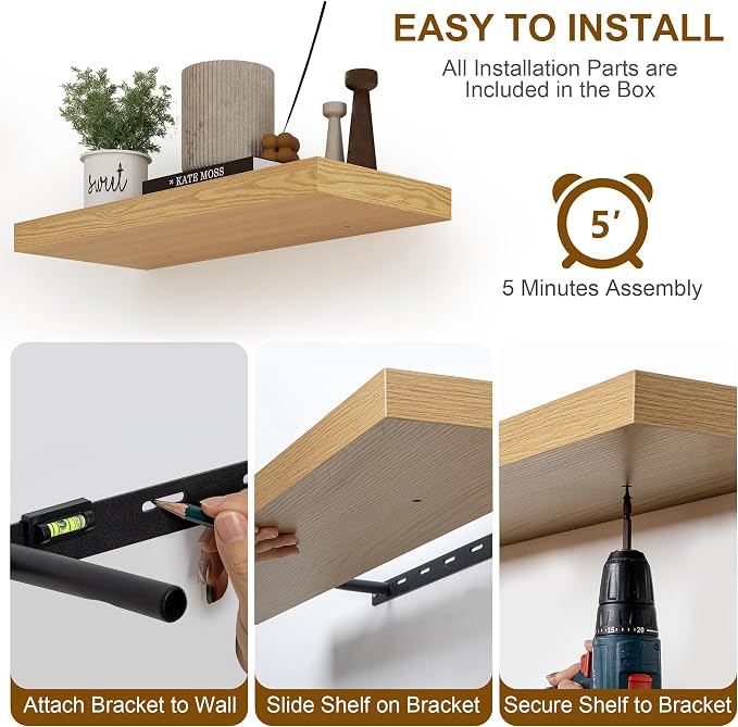 Fun Memories Floating Shelves 36 Inch Long, Deep Floating Shelf - Image 8