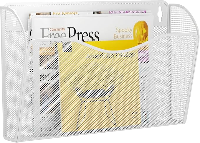 Single Pocket Wall File Holder, Mesh Hanging File Folder Paper Organizer by GDINDINFAN