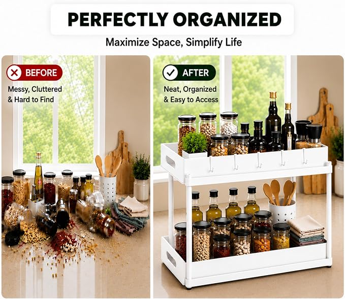 Expandable Under Sink Organizer_2 Tier Under Cabinet Organizer - Image 5