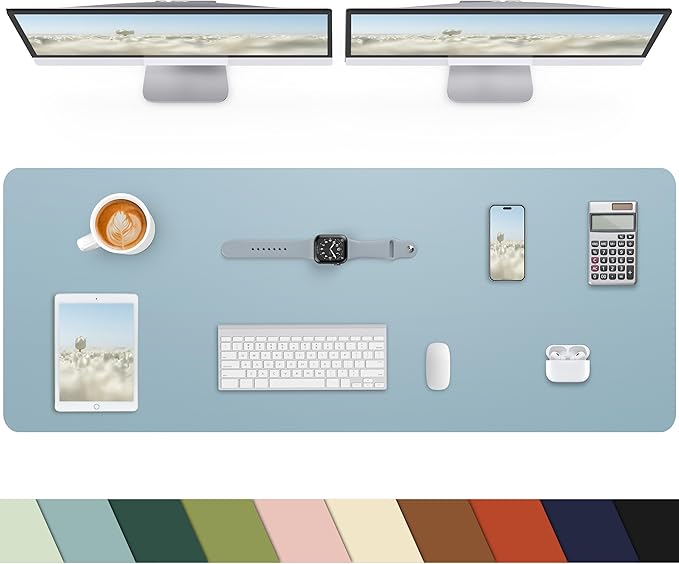 Leather Desk Pad Protector, Large Mat, Mouse Pad & Keyboard Cover by cebowa