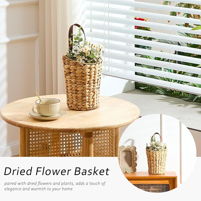Handwoven Front Door Basket Water Hyacinth Wall Hanging Basket Decorative Boho - Image 5