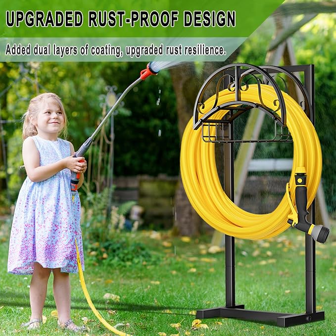 Garden Hose Holder Freestanding, Water Hose Holder Hose Hanger Heavy Duty Metal - Image 5