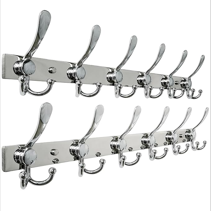 Dseap Coat Rack Wall Mount 2.0 Pro: 24” Long, 3X Tougher, Heavy Duty Stainless by Dseap