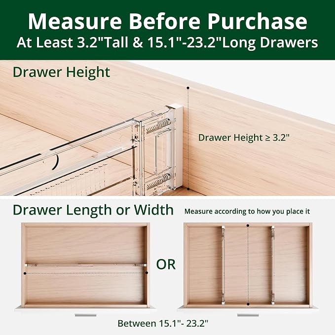 Clear Drawer Dividers Organizers, Adjustable Expandable Drawer Divider Organizer - Image 4