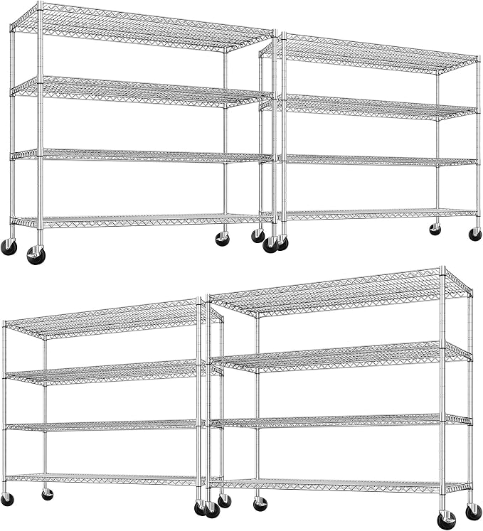 REIBII 55.5''W Storage Shelves 2500LBS Wire Shelving Unit by REIBII