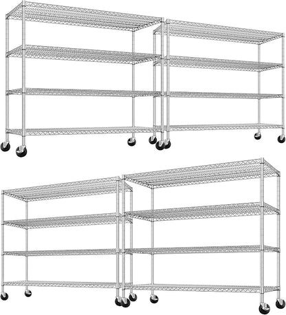 REIBII 55.5''W Storage Shelves 2500LBS Wire Shelving Unit by REIBII