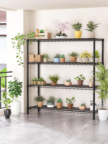 4 Tier Adjustable Storage Shelves, Heavy Duty Metal Utility Shelf 1400LBS - Image 8