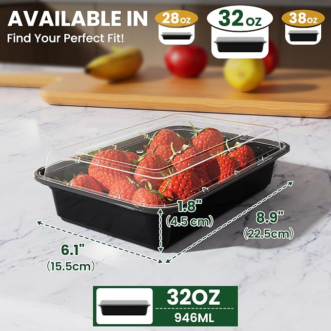 32oz Meal Prep Containers, Reusable Bento Box - Image 3