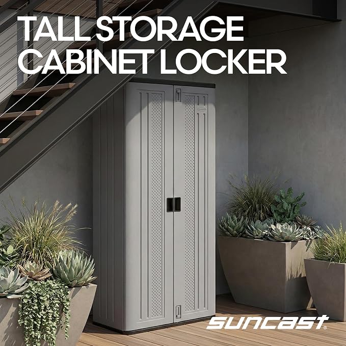 Suncast Tall Storage Cabinet for Garage Organization - Image 4