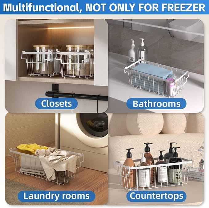 4 Pack Freezer Organizer Bins for 7 Cu.FT Chest Deep Freezer Sort Frozen Meats - Image 7