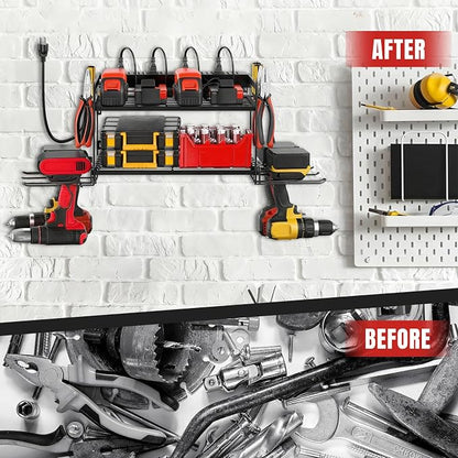 Garage Tool Organizer with Charging Station & Power Strip - Image 4
