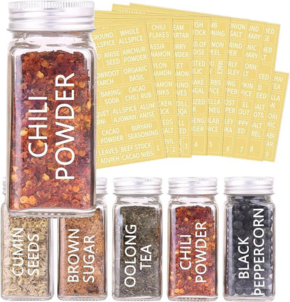 SWOMMOLY 30 Glass Spice Jars 4oz/Square Spice Bottles - Image 3