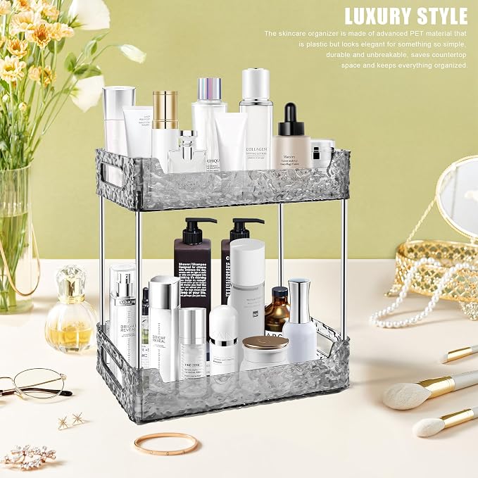 2-Tier Bathroom Counter Organizer Countertop Storage, Dresser Organizer Vanity - Image 8