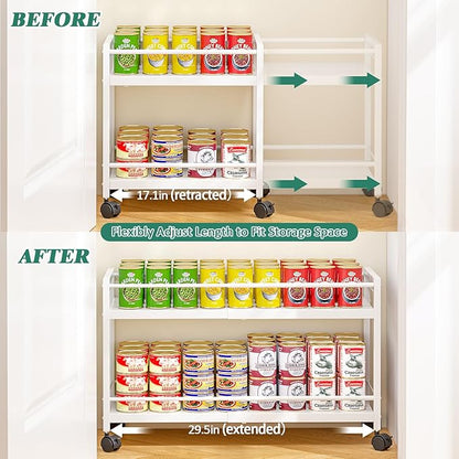 2-Tier Expandable Rolling Pantry Cart - Image 5