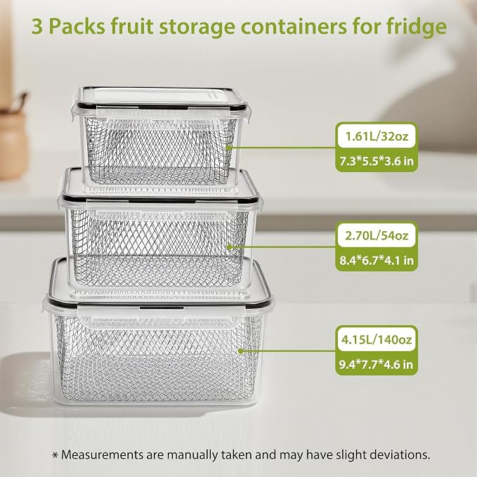 3 PCS Large Fruit storage Containers - Image 4